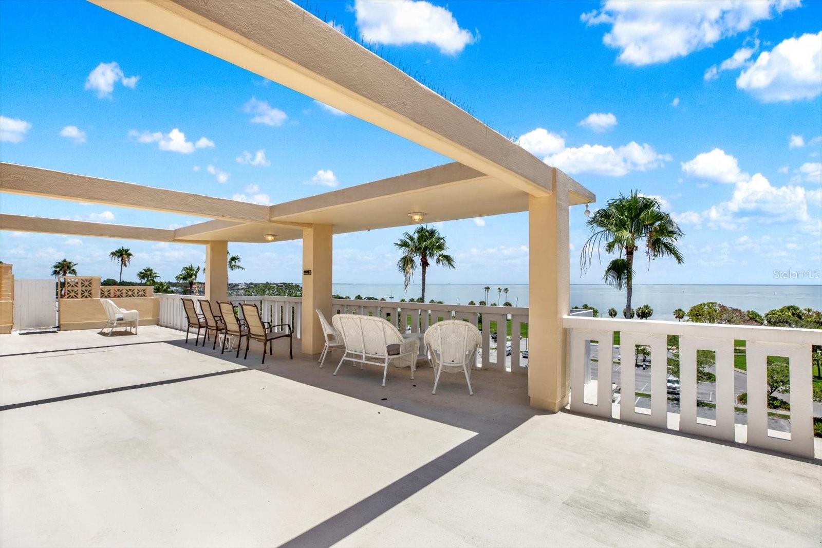Community Rooftop Patio overlooking Tampa Bay