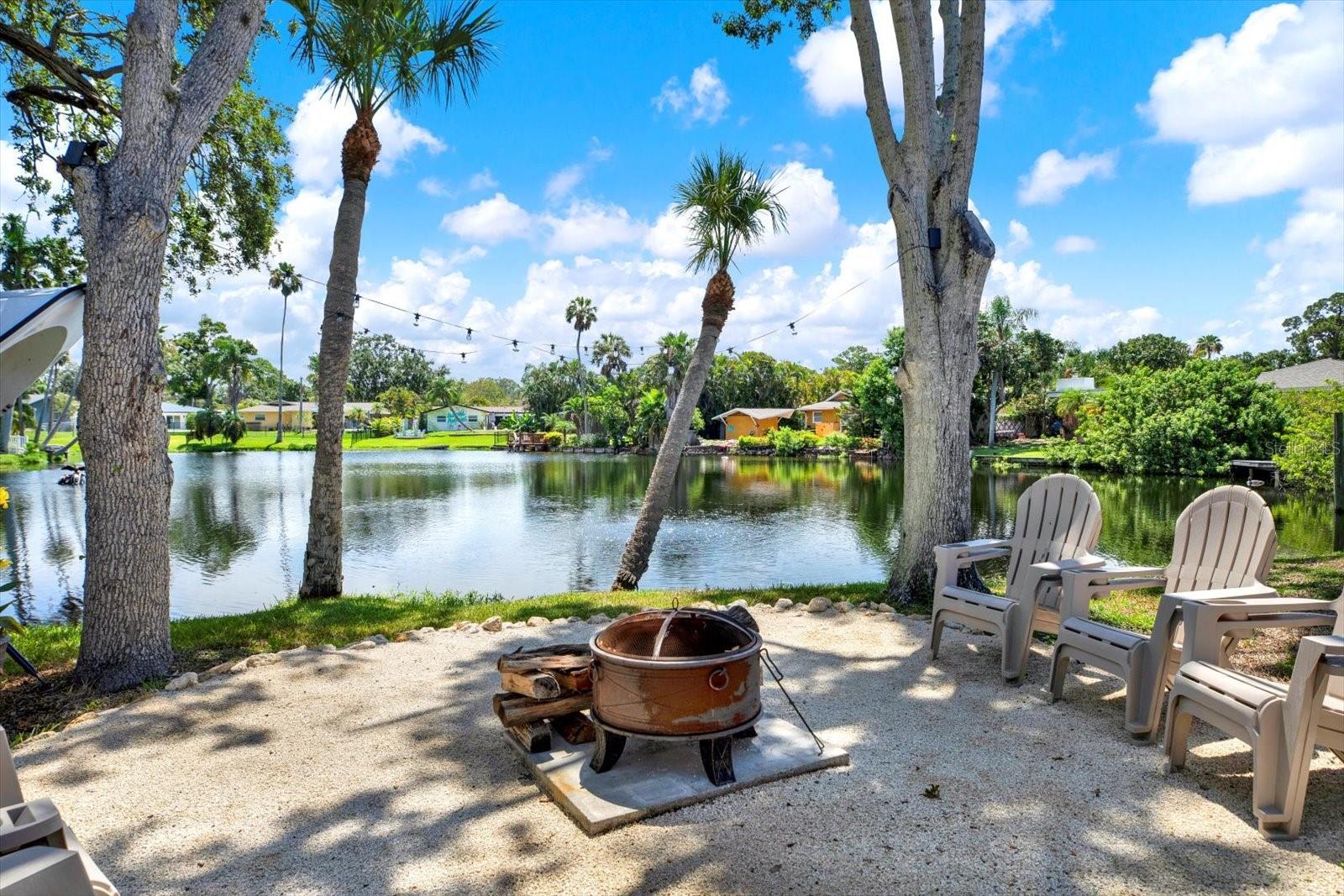 Fire Pit and a Pond View