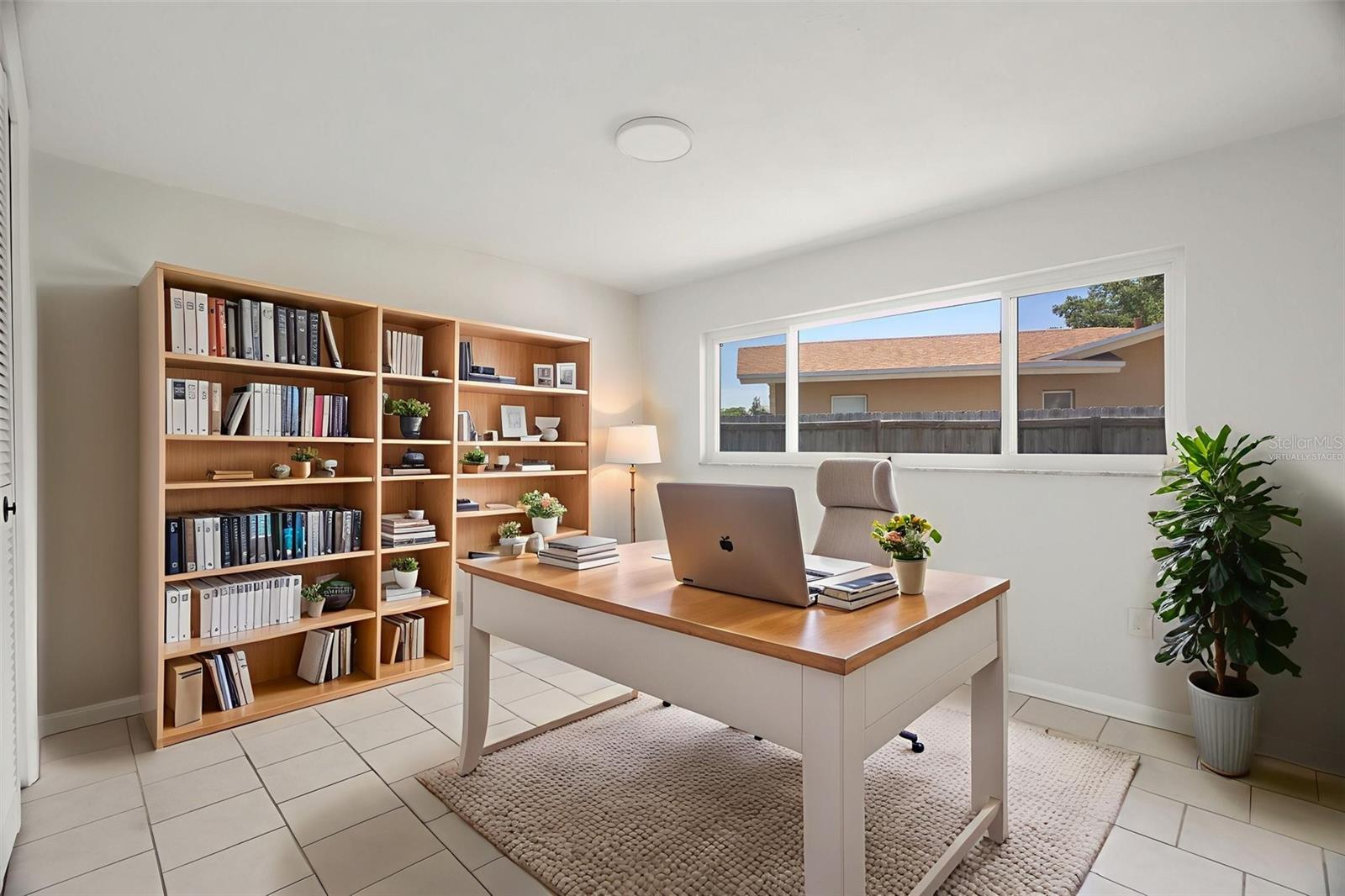1st bedroom virtually staged as office