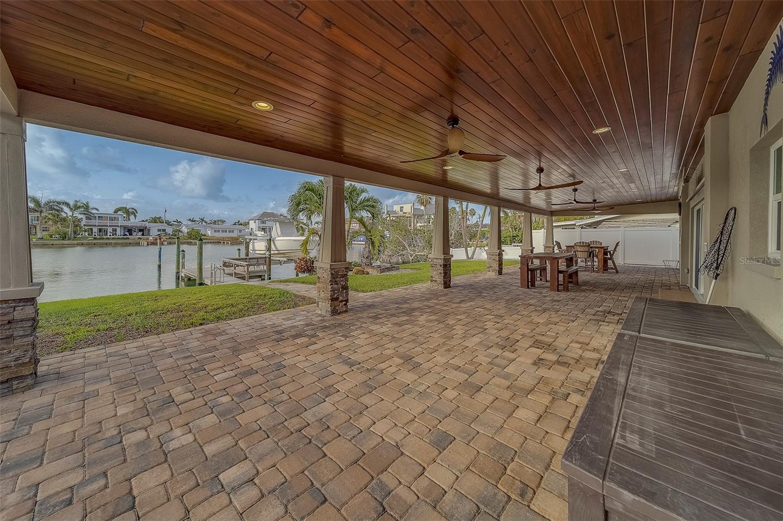 Recessed lighting on this Cypress ceiling!!