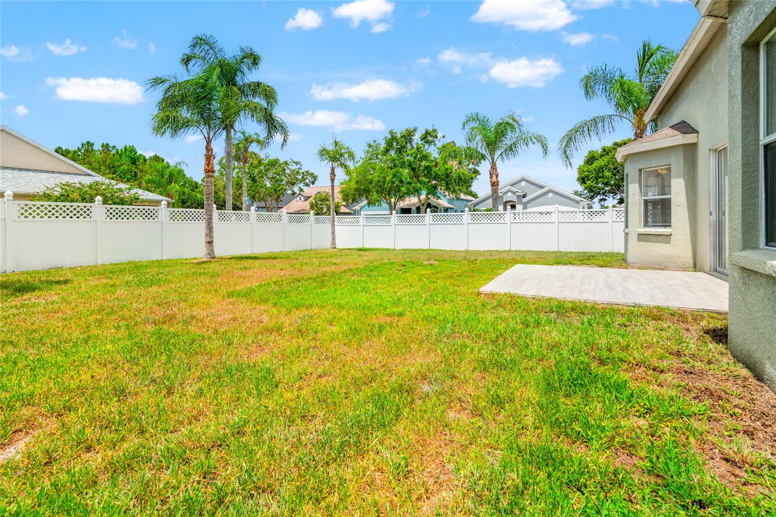Fenced in backyard