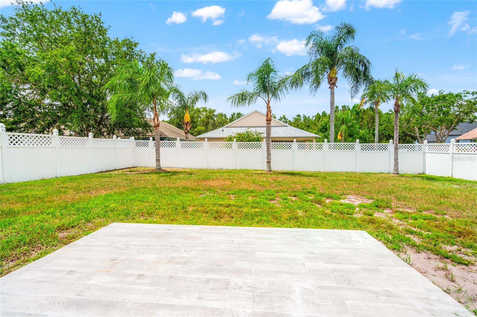 Fenced in backyard