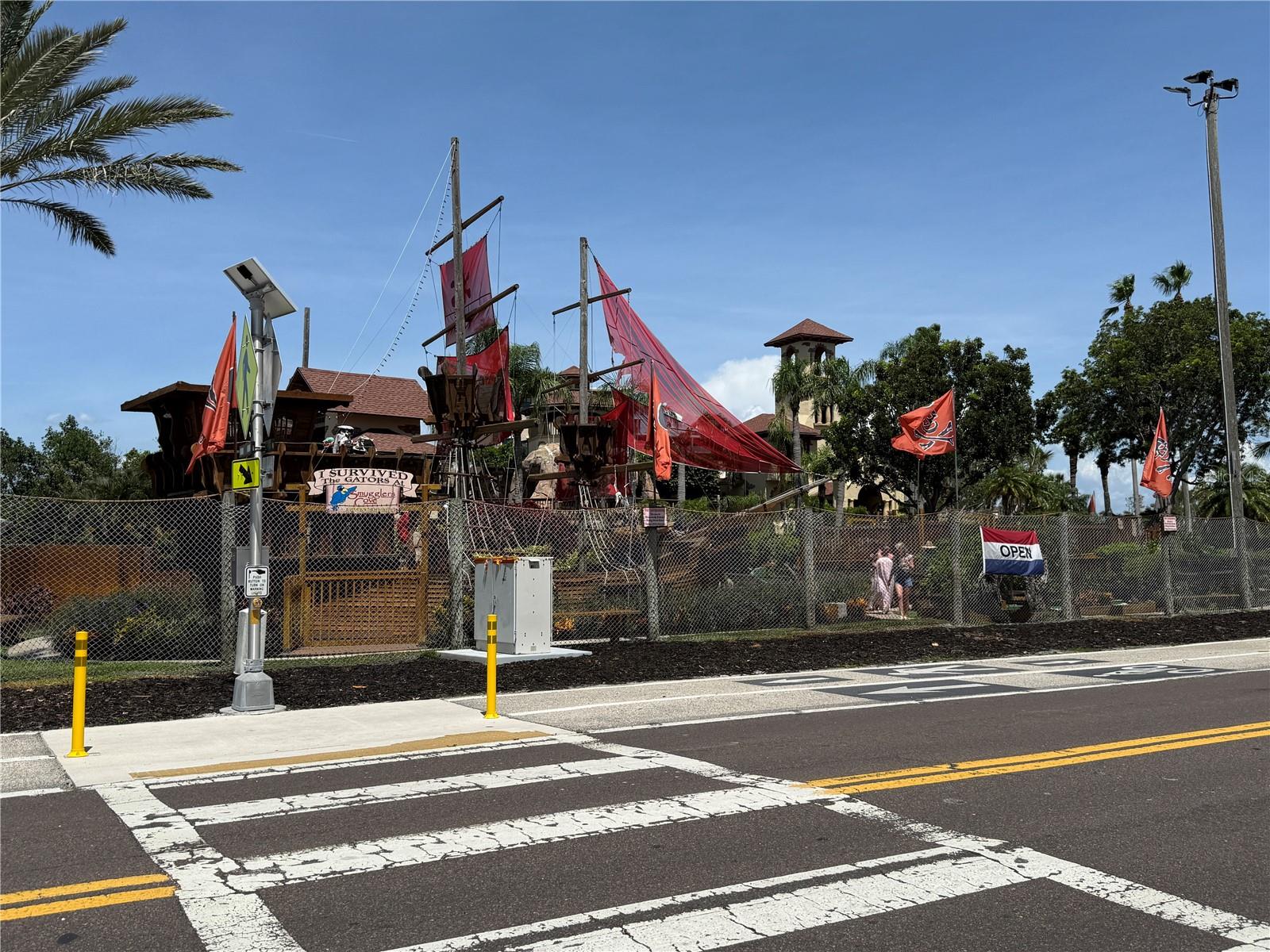 Pedestrian crosswalk to beach access.