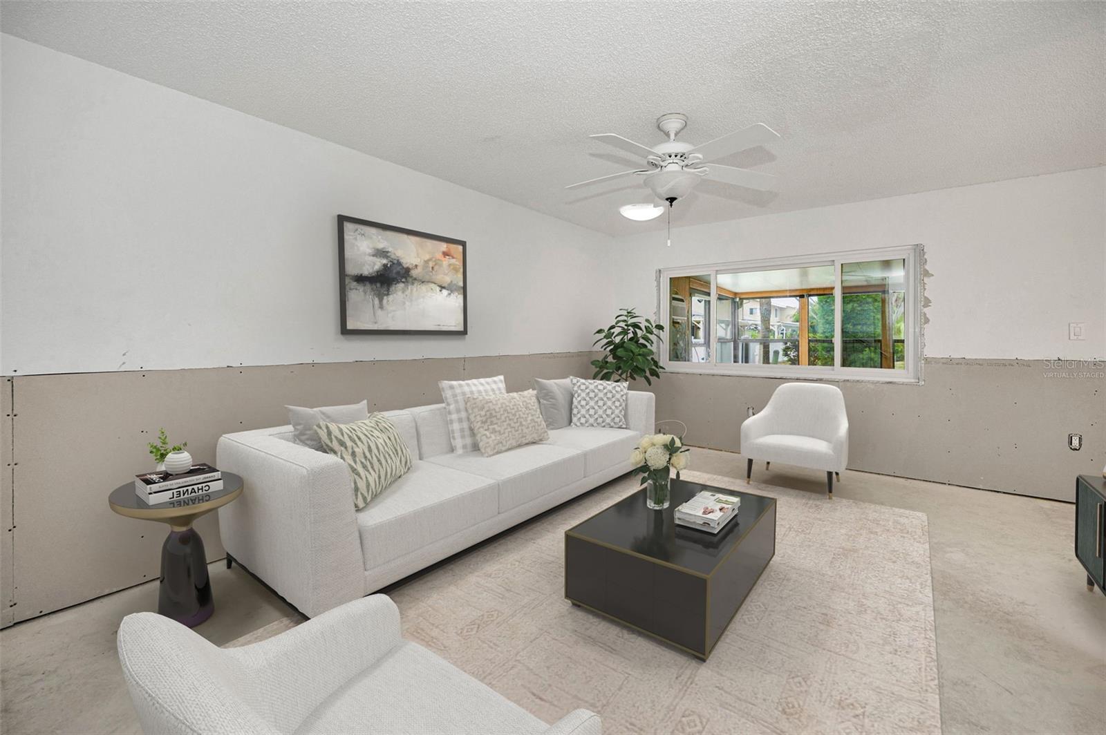 Virtually Staged Living Room