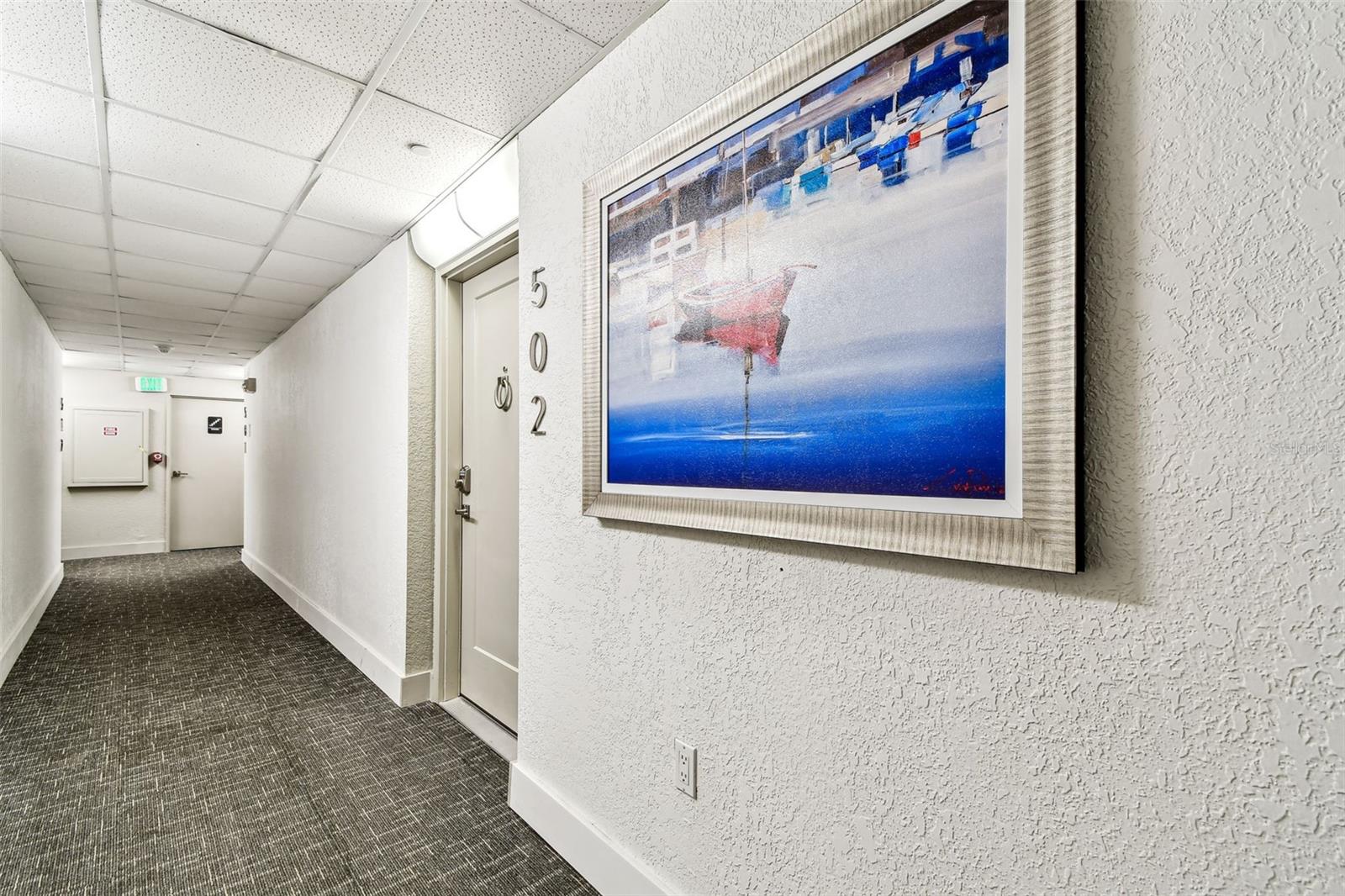Hallway to condo