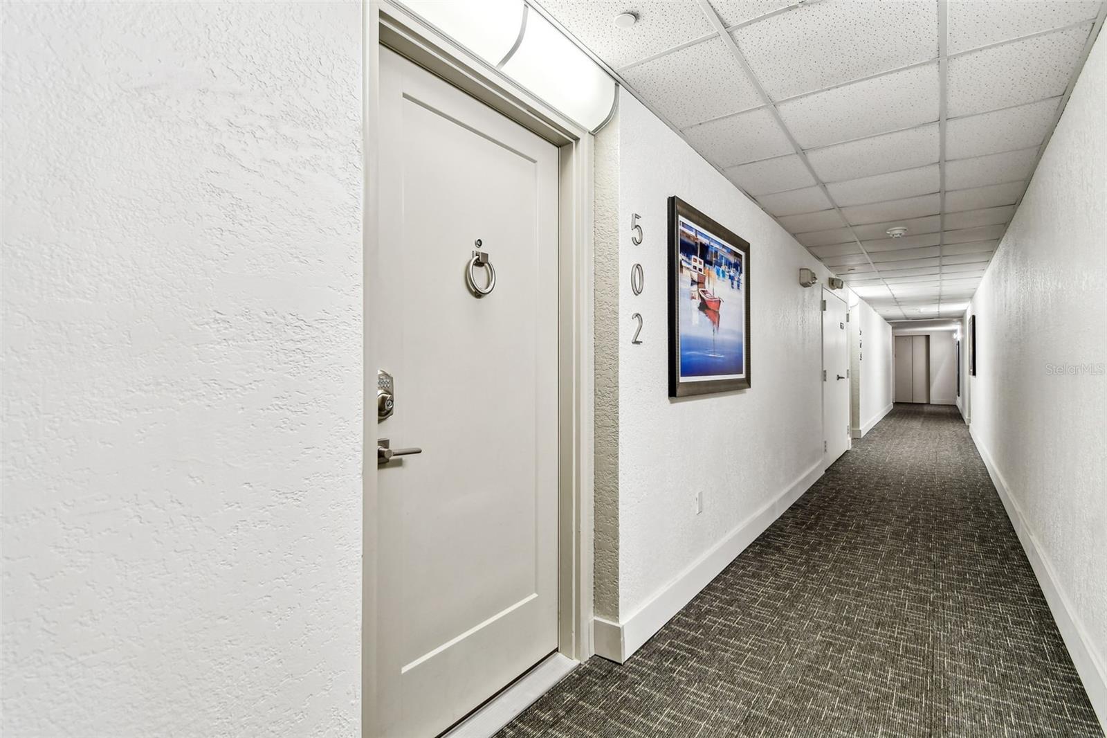 Hallway to condo