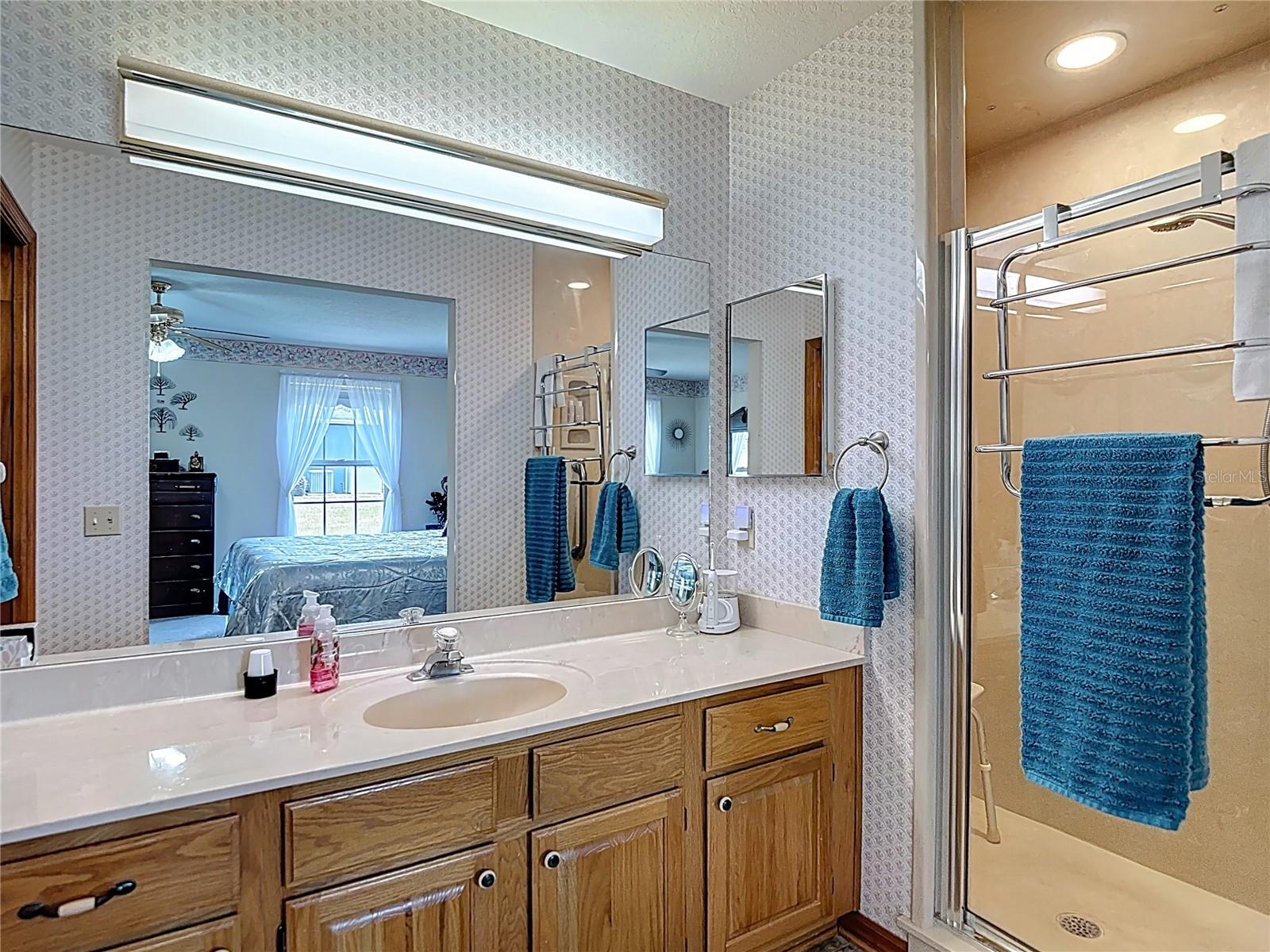 Ensuite bathroom with roomy shower