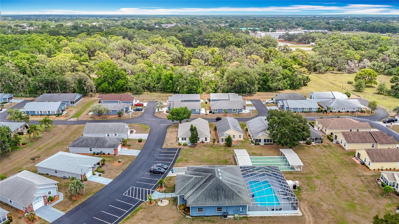 Aerial view east