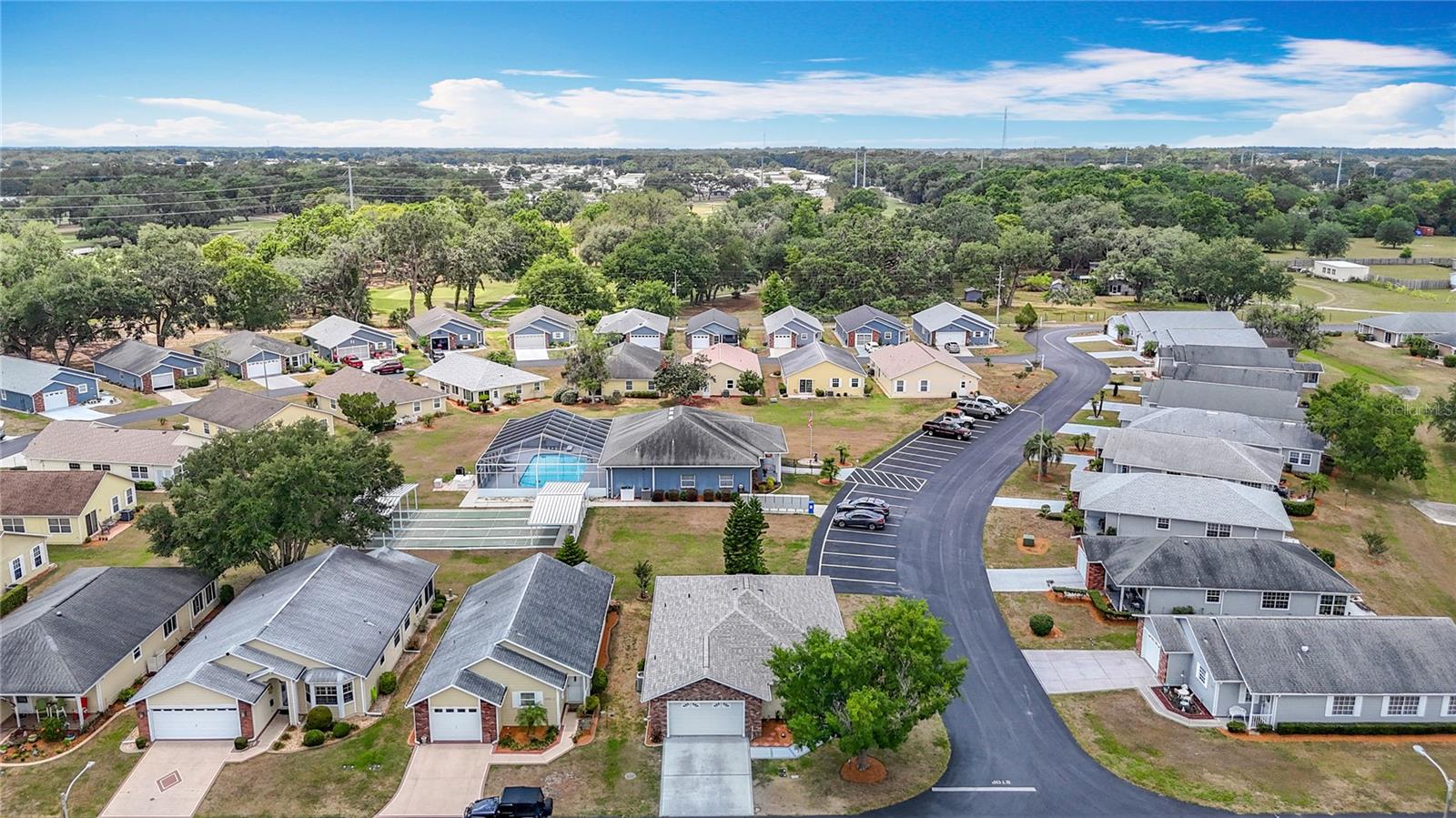 Aerial view looking west