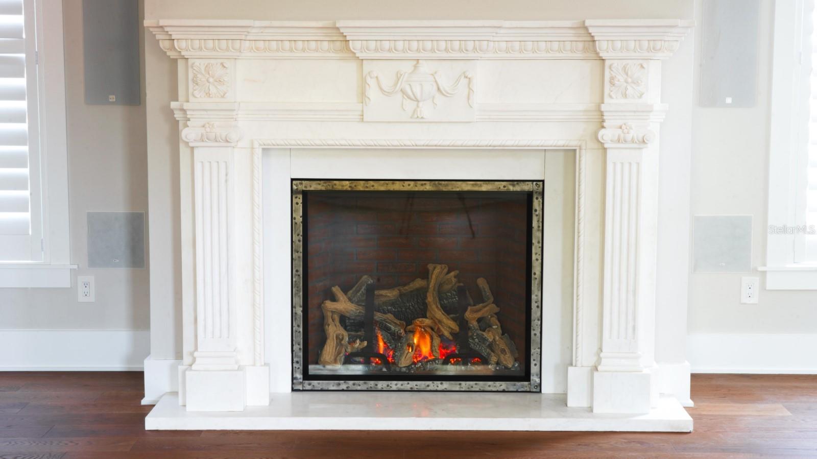 Custom Gas Marble Fireplace