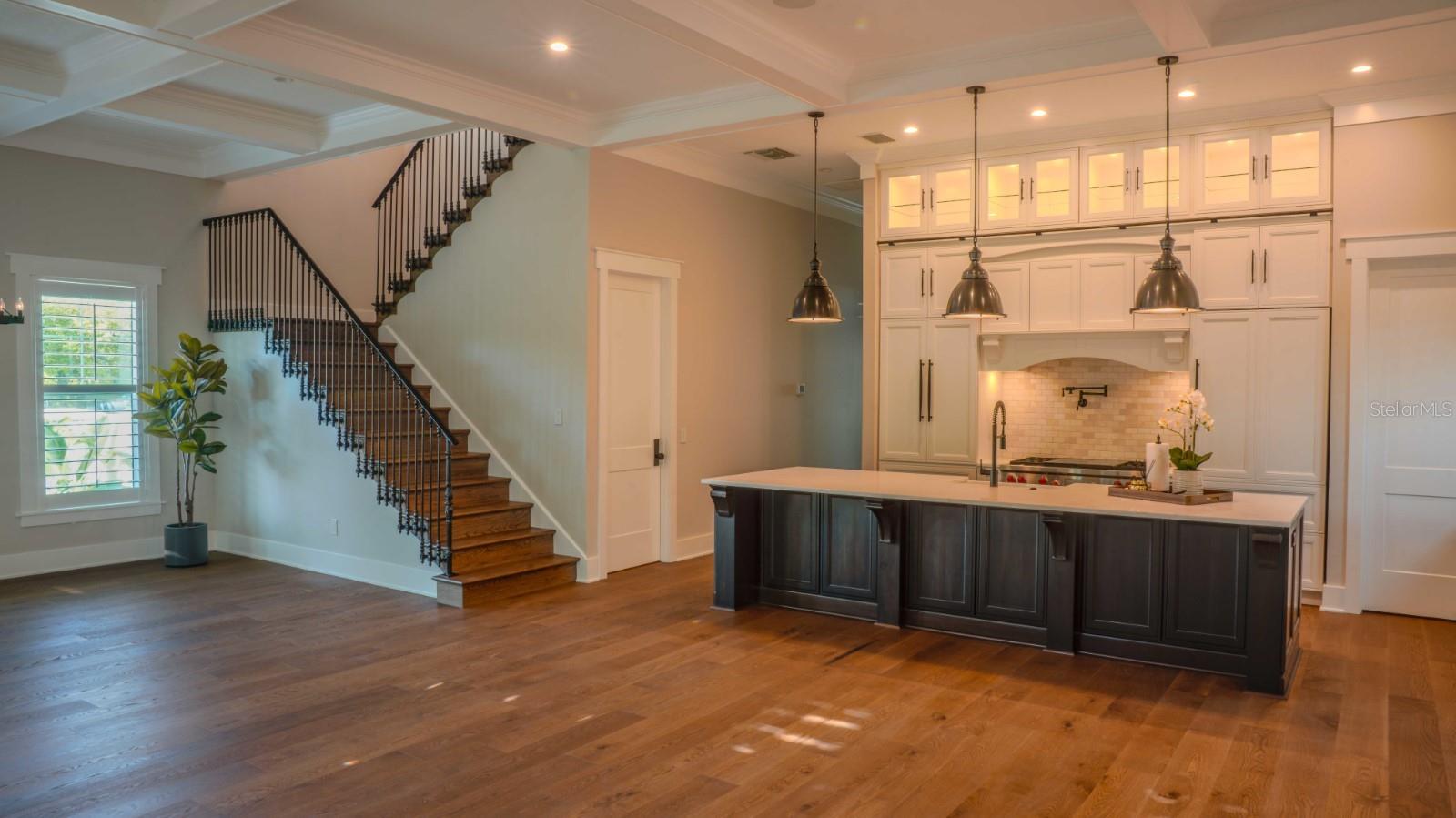 Custom rod iron railing to second floor