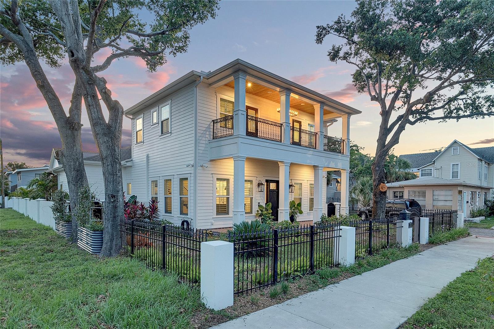 Sidewalks picturesque neighborhood