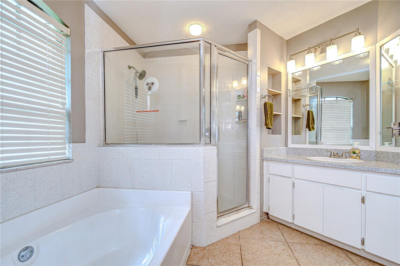Separate shower and tub!