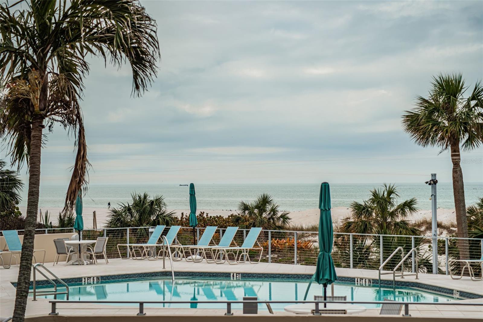 View of pool from the balcony