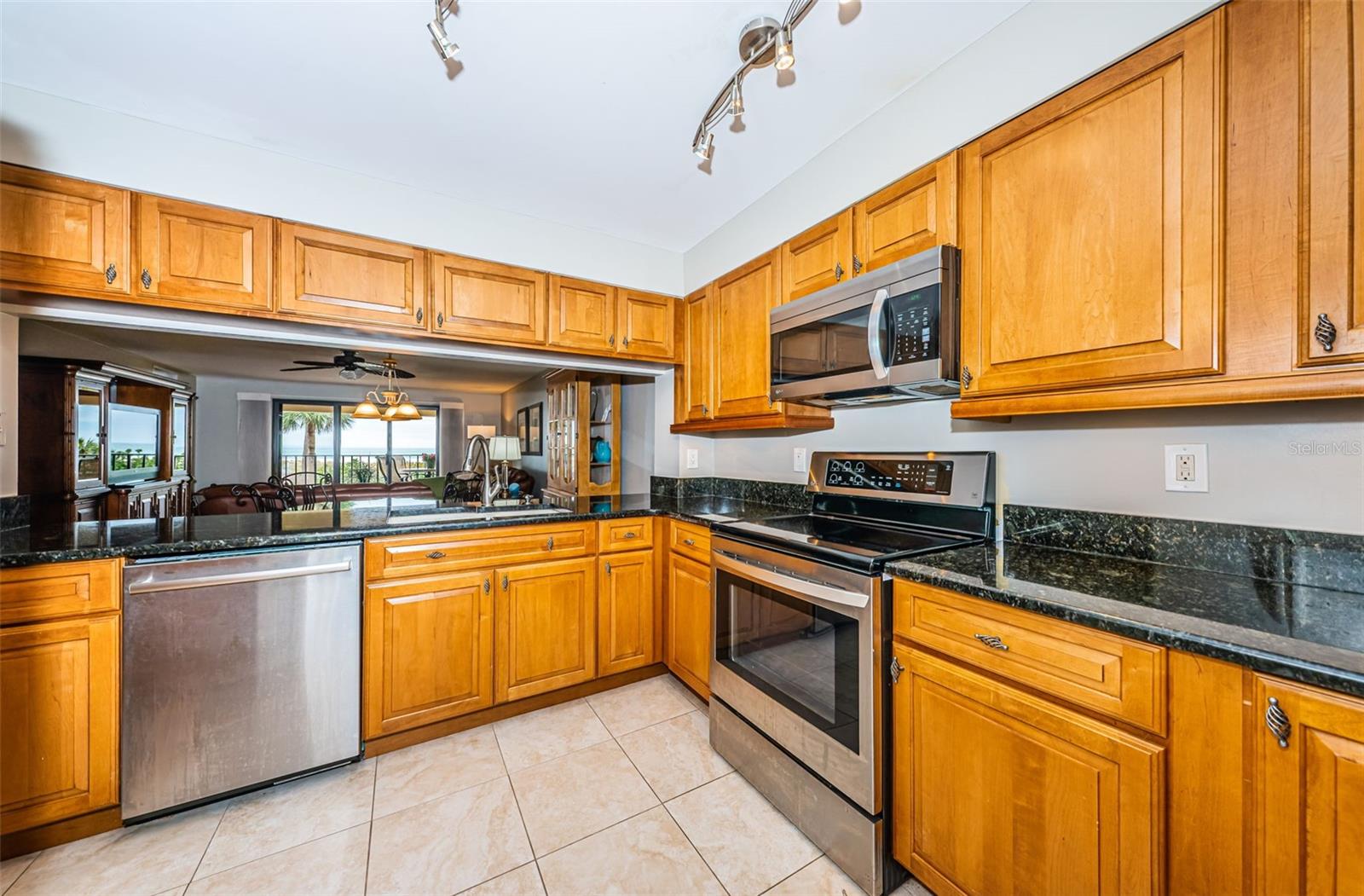 Kitchen with pass through to the Dining area