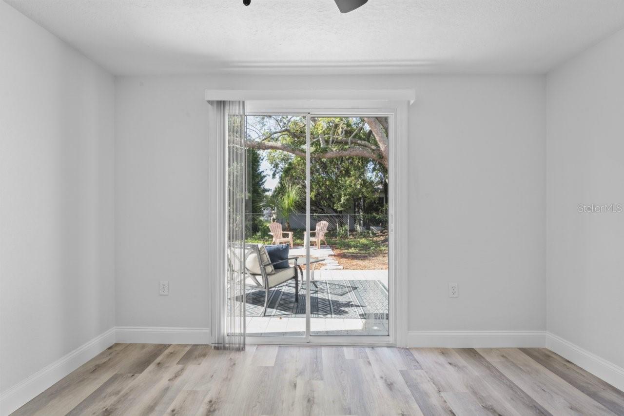 primary bedroom view of patio