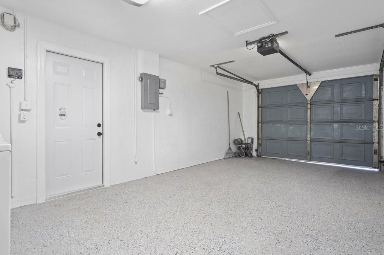 Garage with epoxy floor