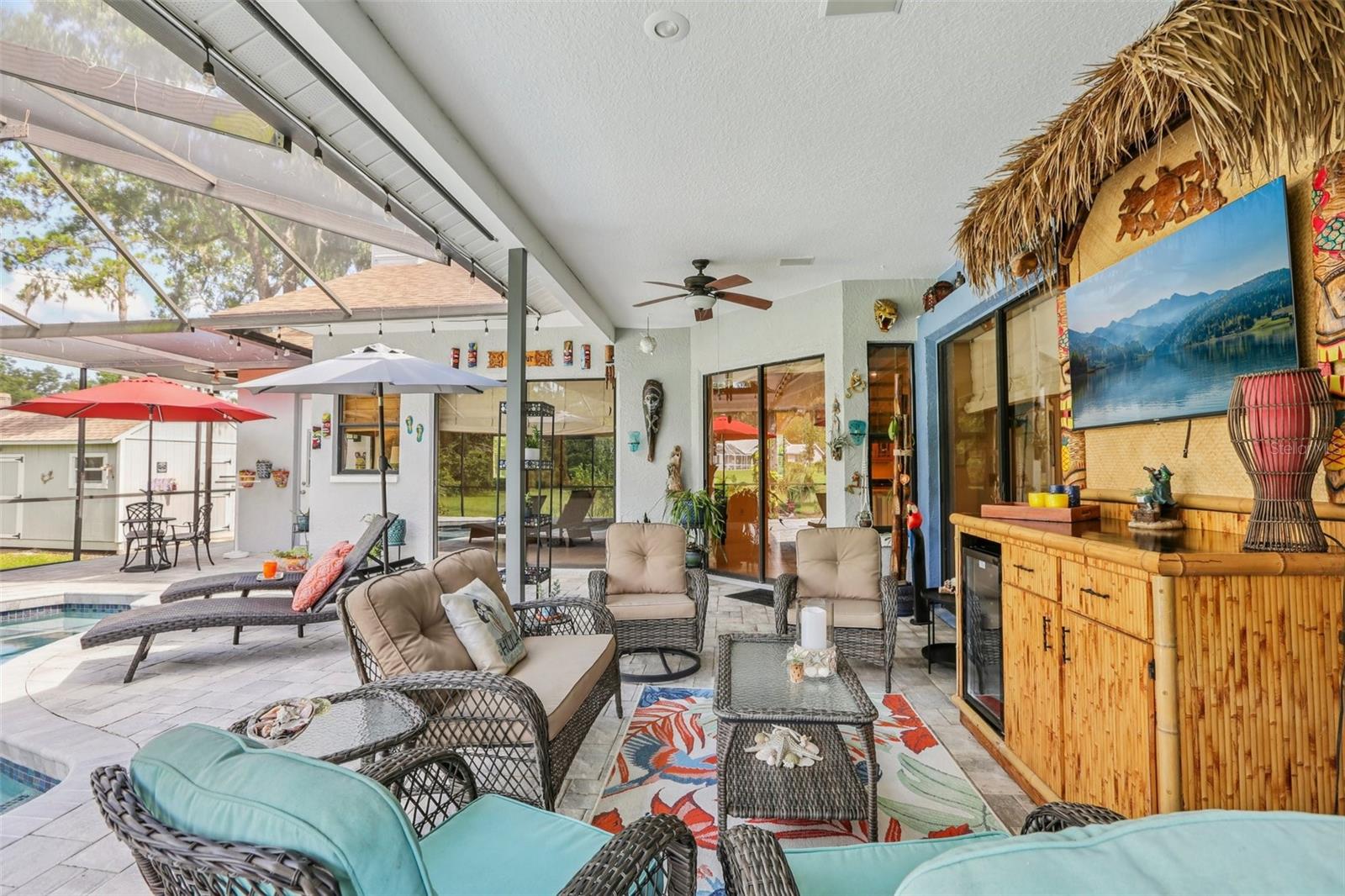 Tiki Hutch with Fridge