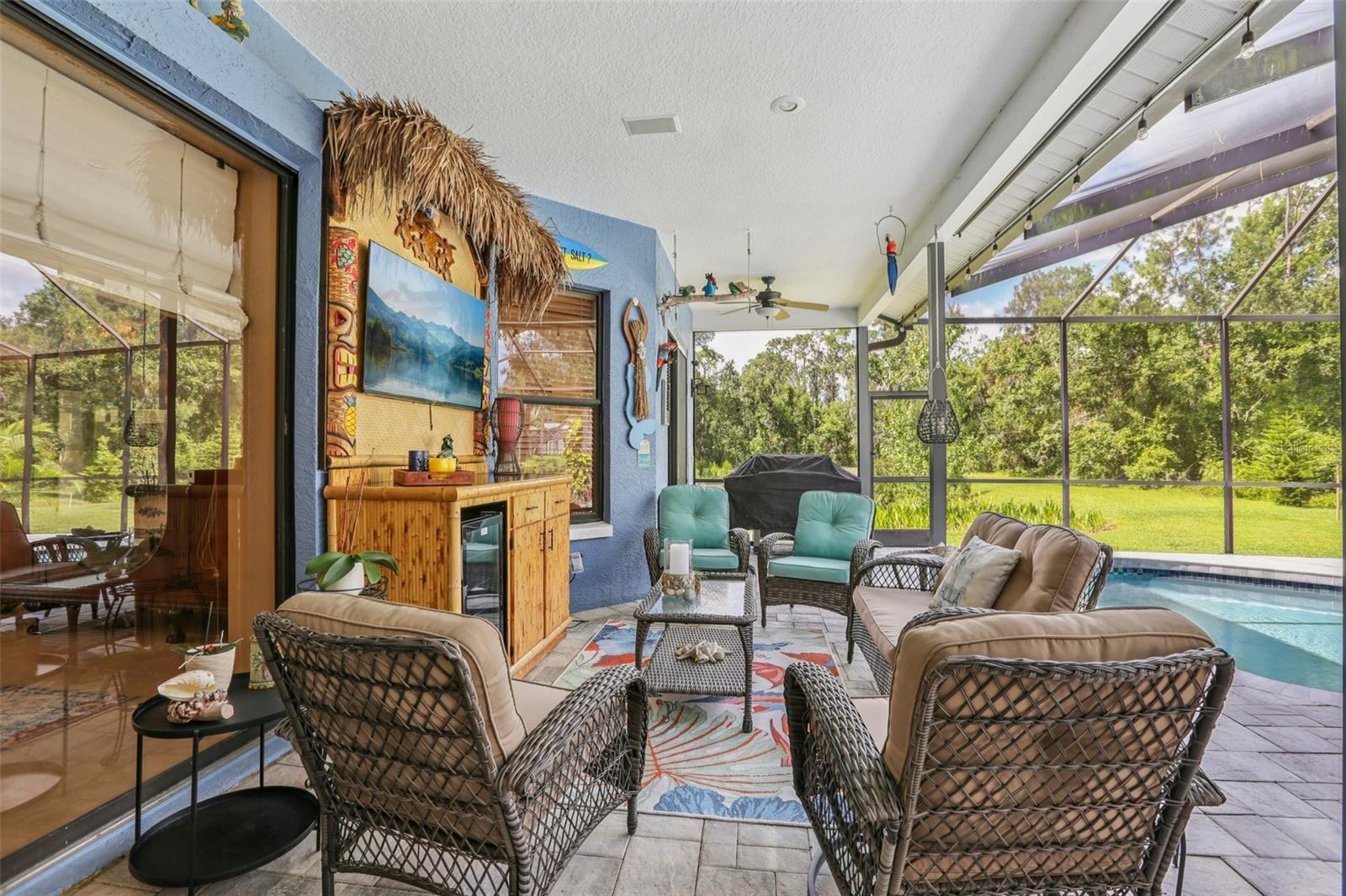 Tiki Hutch with Fridge