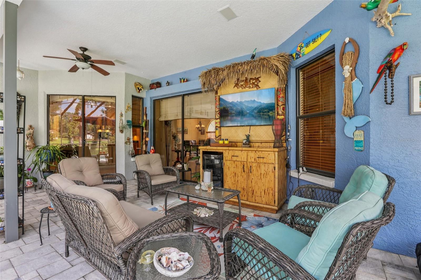 Tiki Hutch with Fridge
