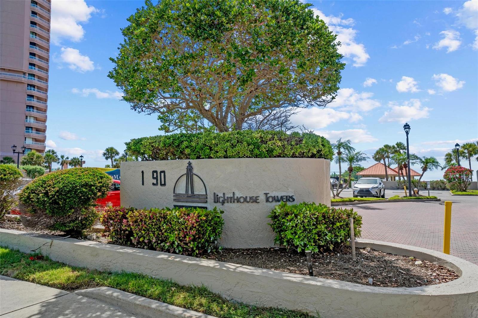 Main entrance to Lighthouse Towers