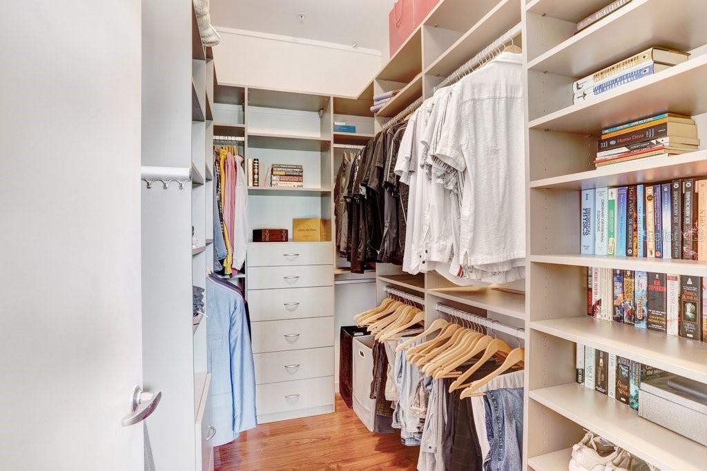 Walk-In Closet with custom built-ins