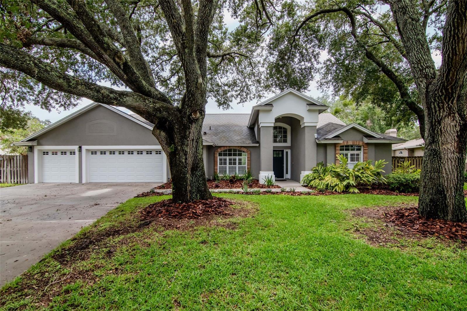 Front of Home with Mature Landscaping