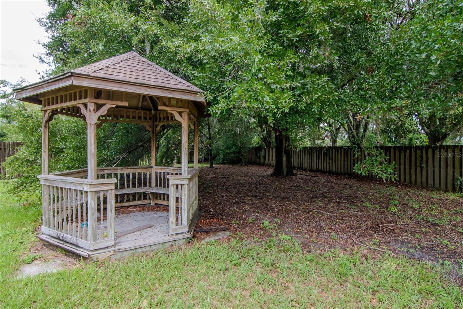 Large Backyard with Mature Landscaping and Gazebo