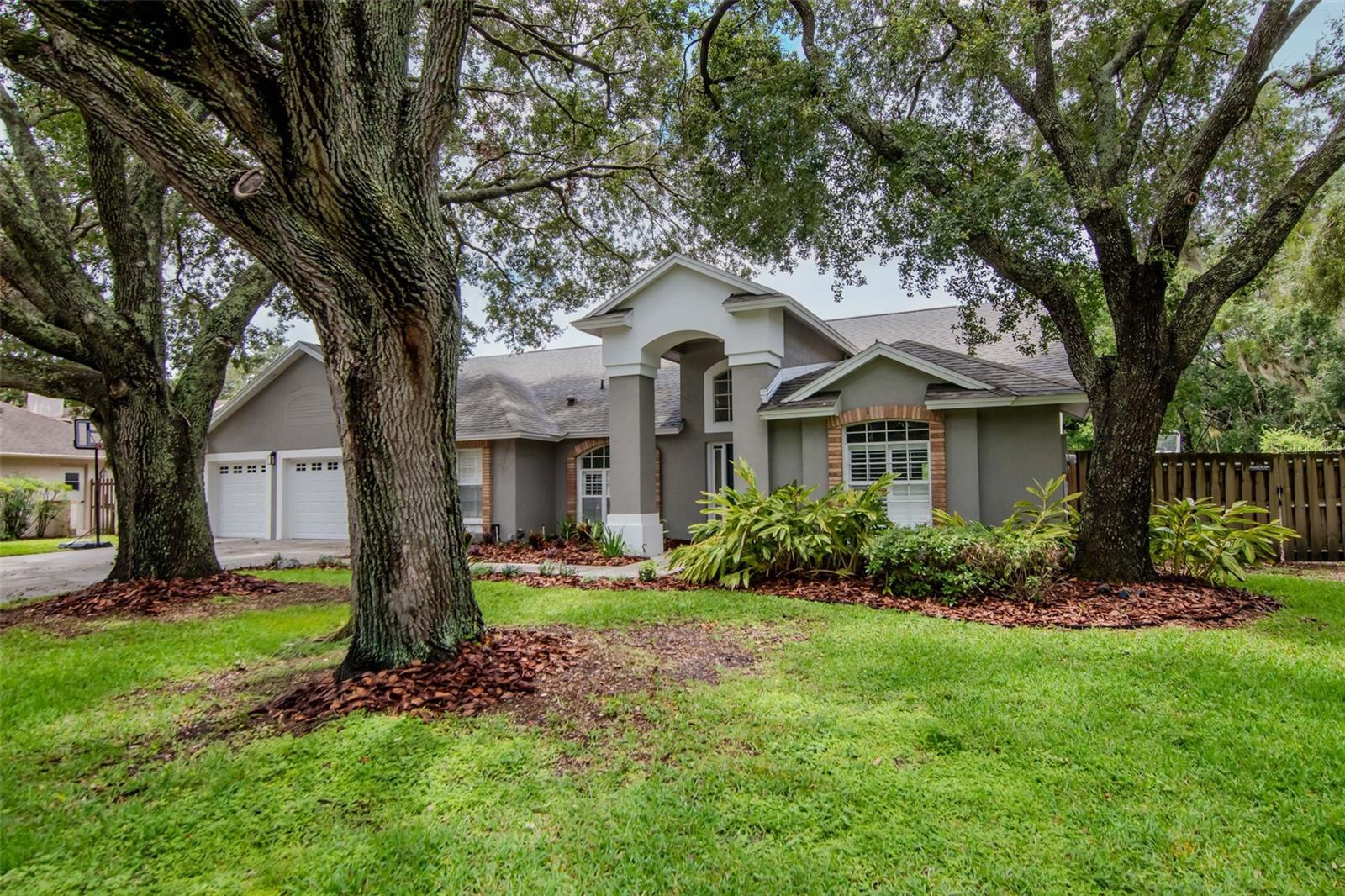 Front of Home with Mature Landscaping