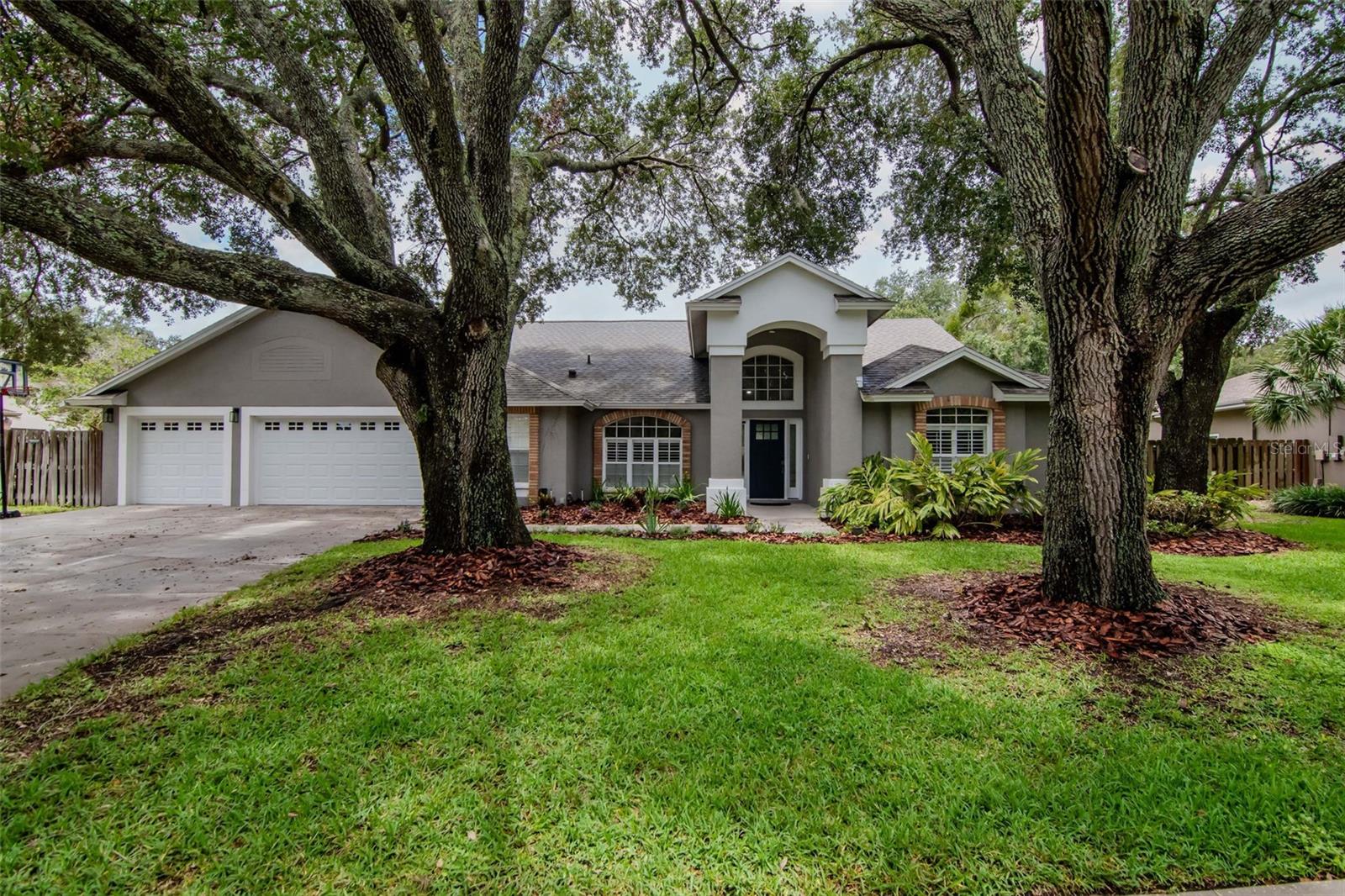 Front of Home with Mature Landscaping