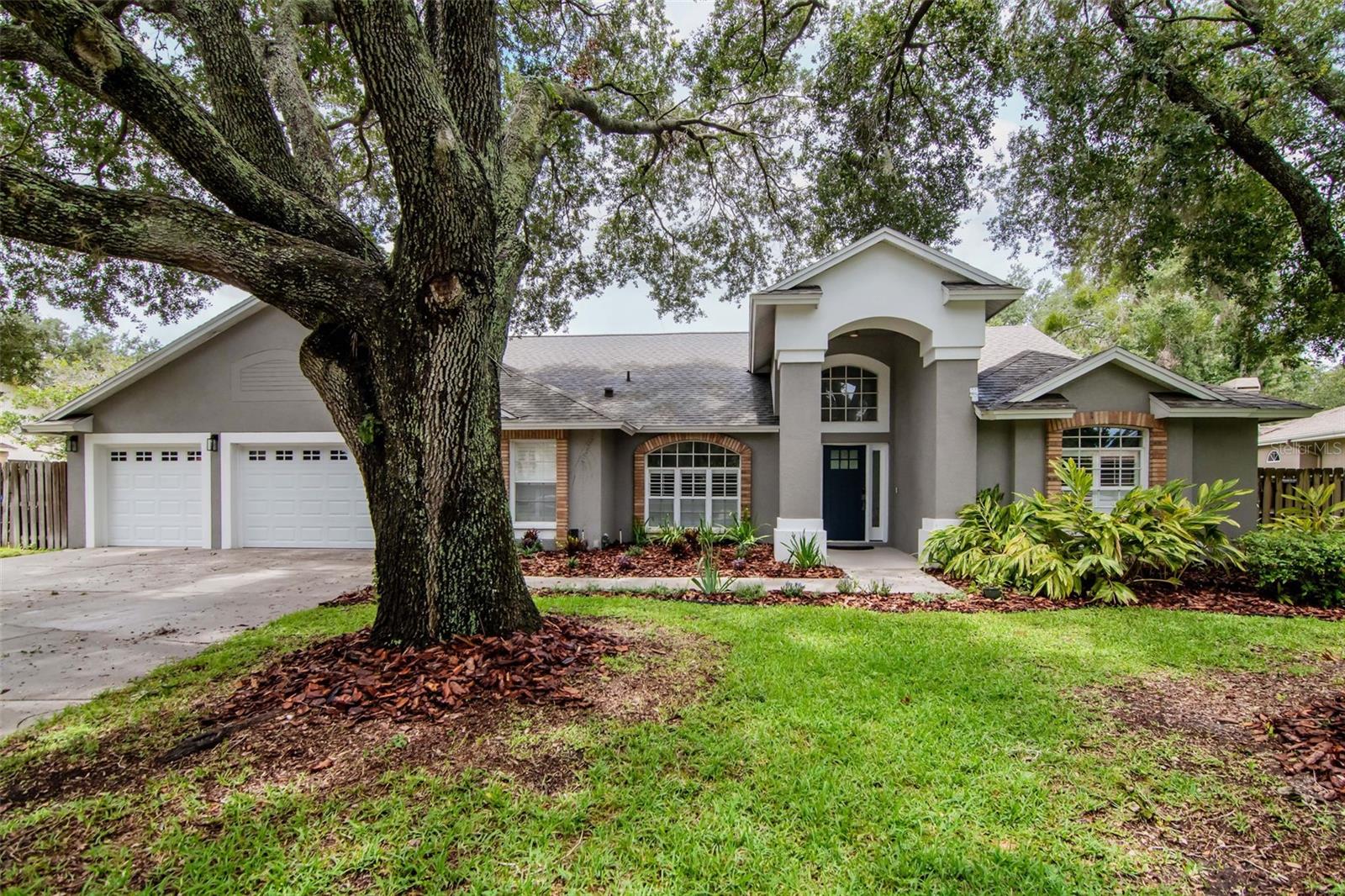 Front of Home with Mature Landscaping