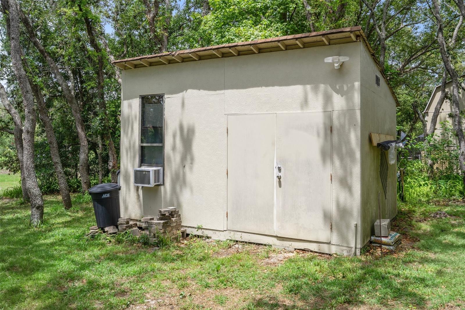 Great storage shed in back of yard