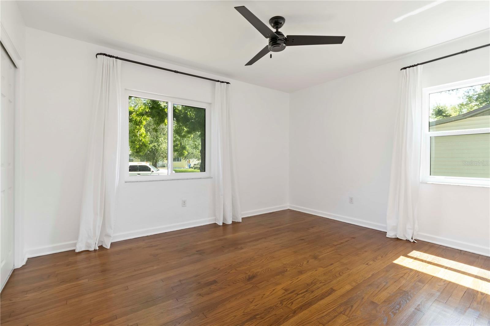 Primary bedroom can handle a king size bed.
