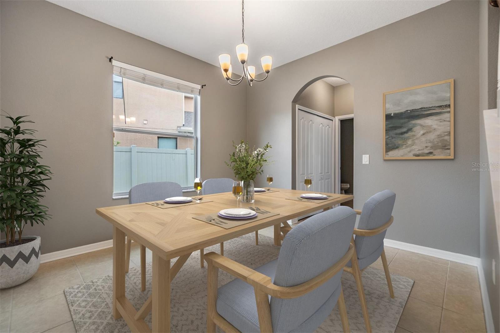 Separate dining room. Virtually staged