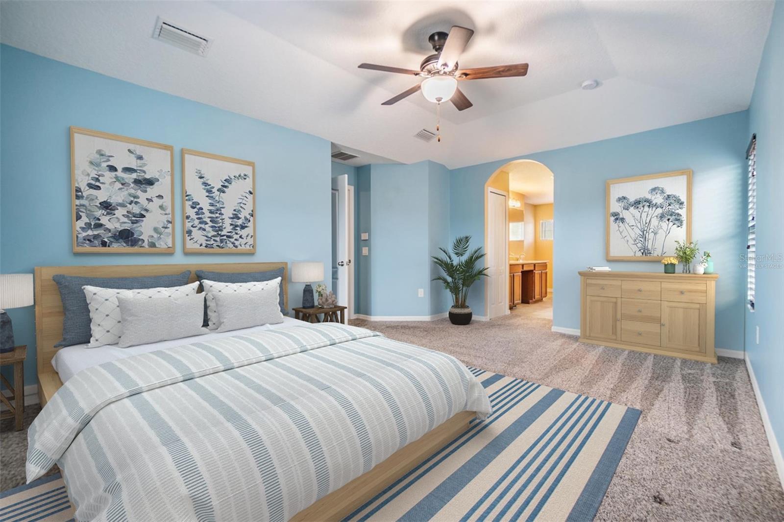 Master bedroom. Virtually staged