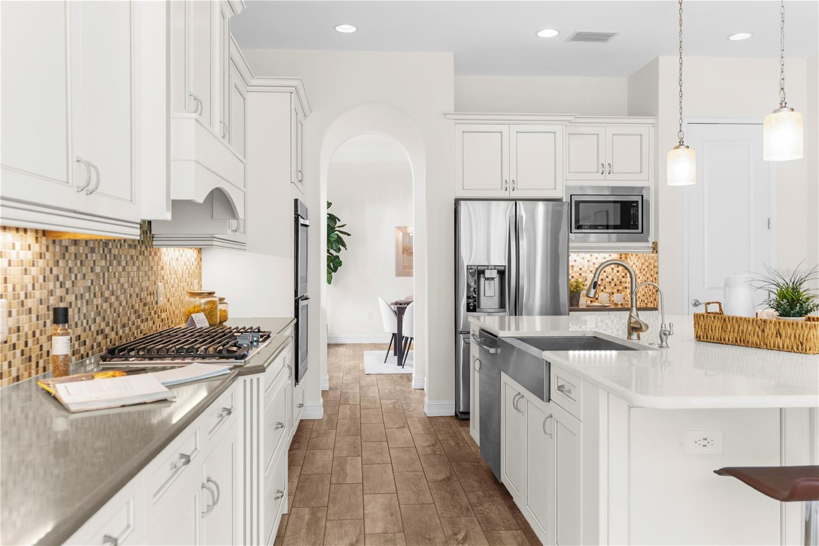 Kitchen with view dining room