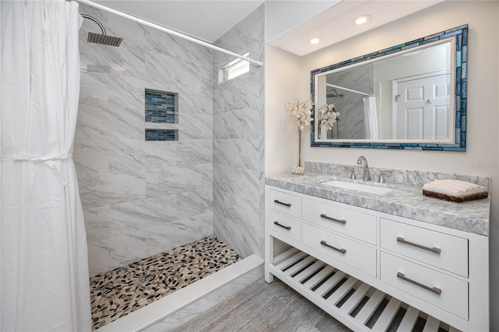 Renovated main bath with shower