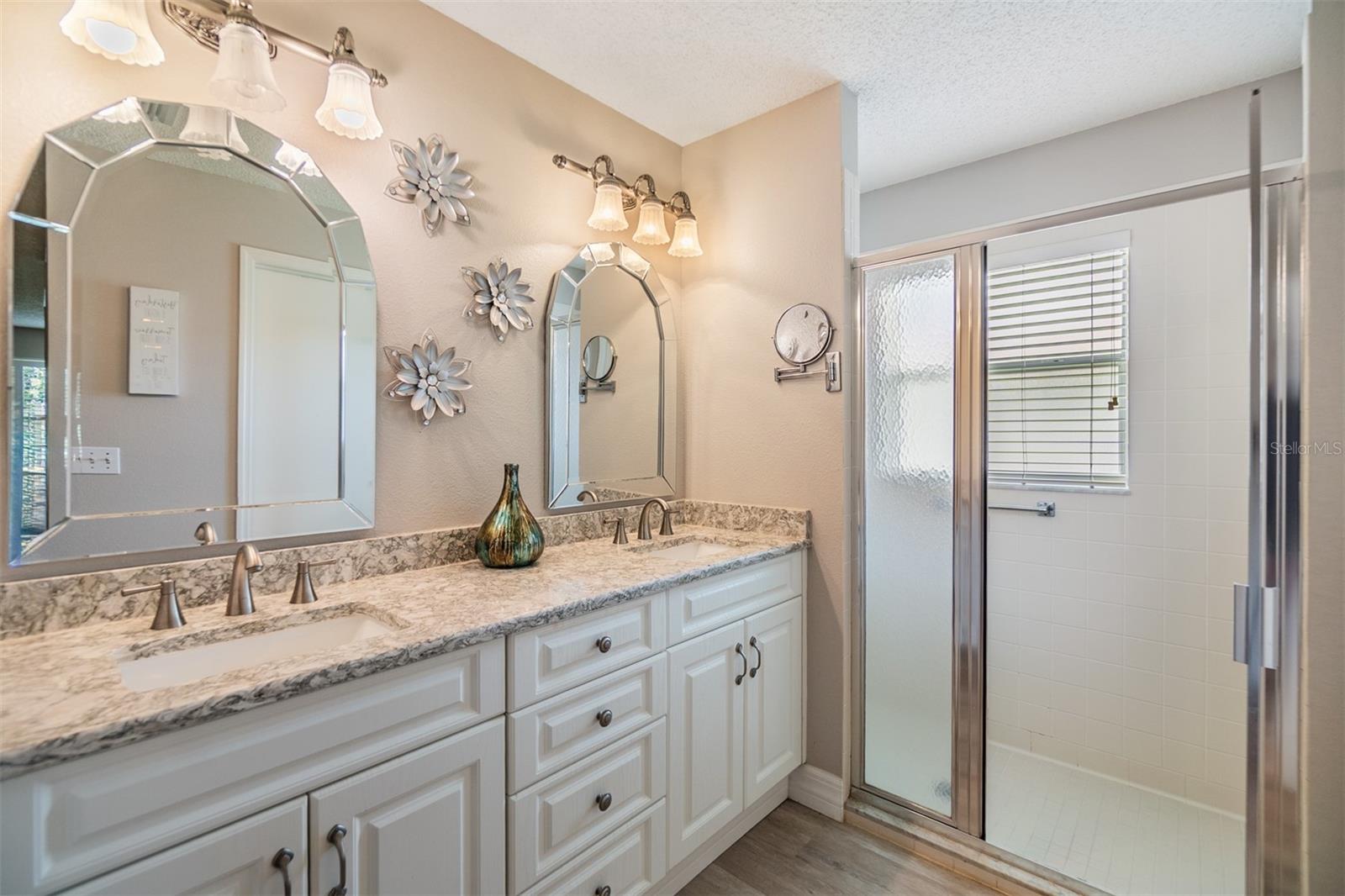 Master bathroom with oversized step in shower