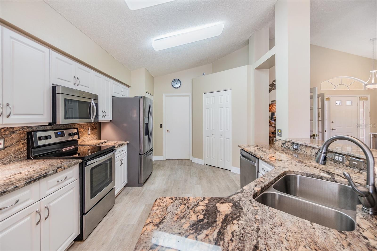 Kitchen with stone counters
