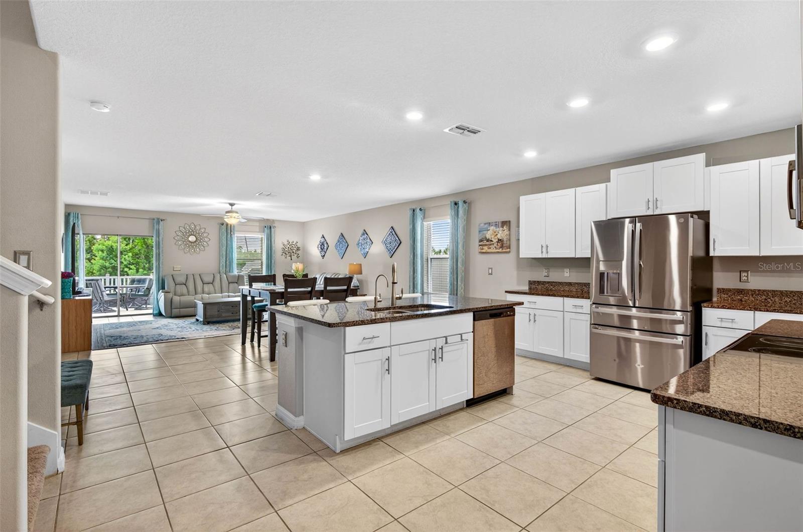Kitchen Opens to Dining & Living Room