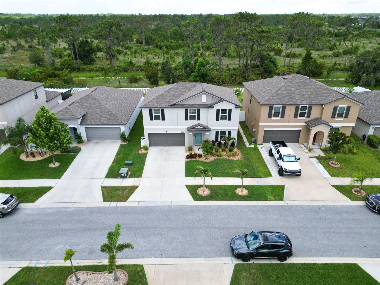 Aerial front view of home