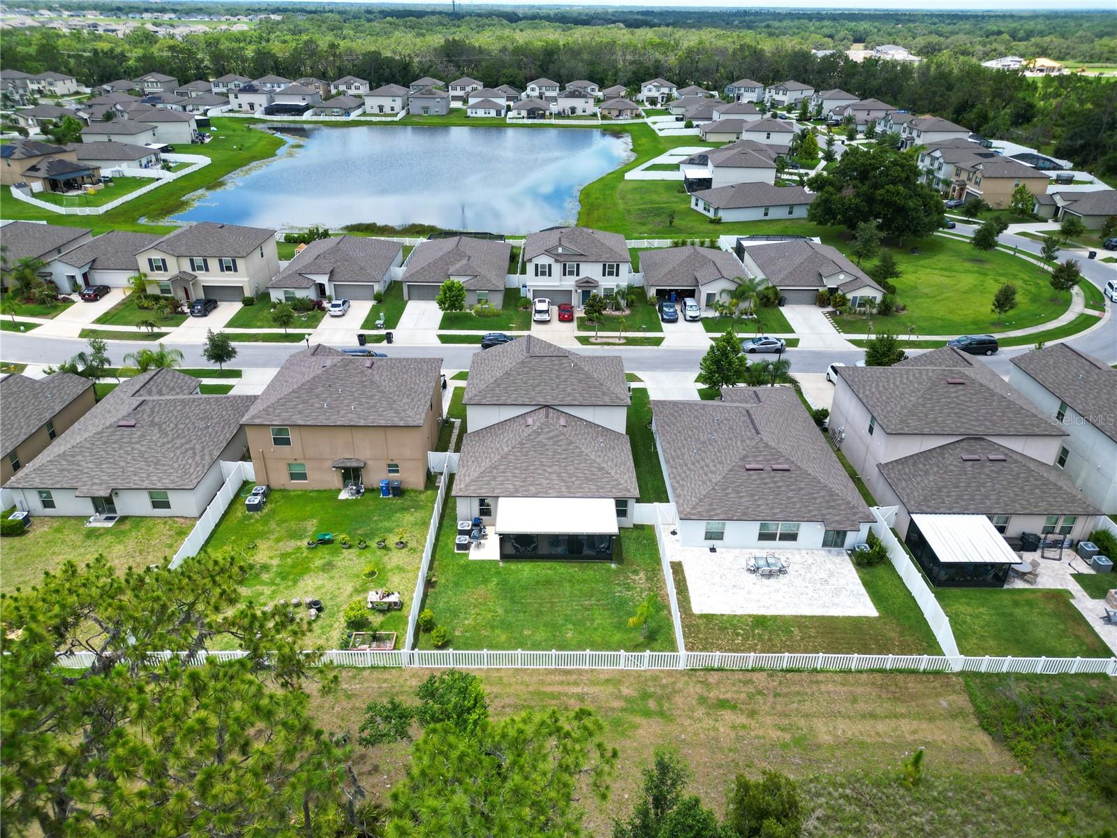 Aerial rear view of home