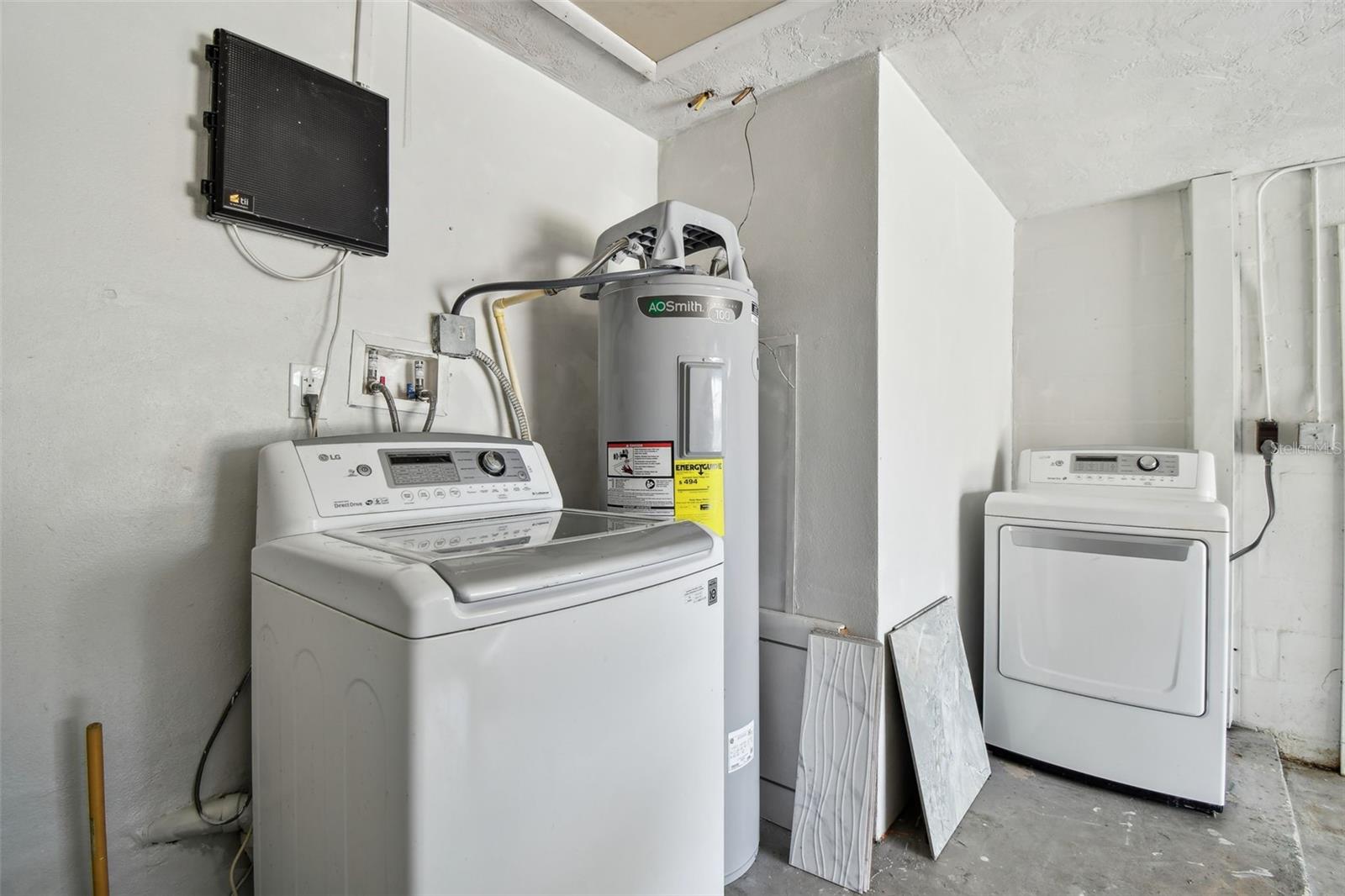 Washer Dryer inside in Garage