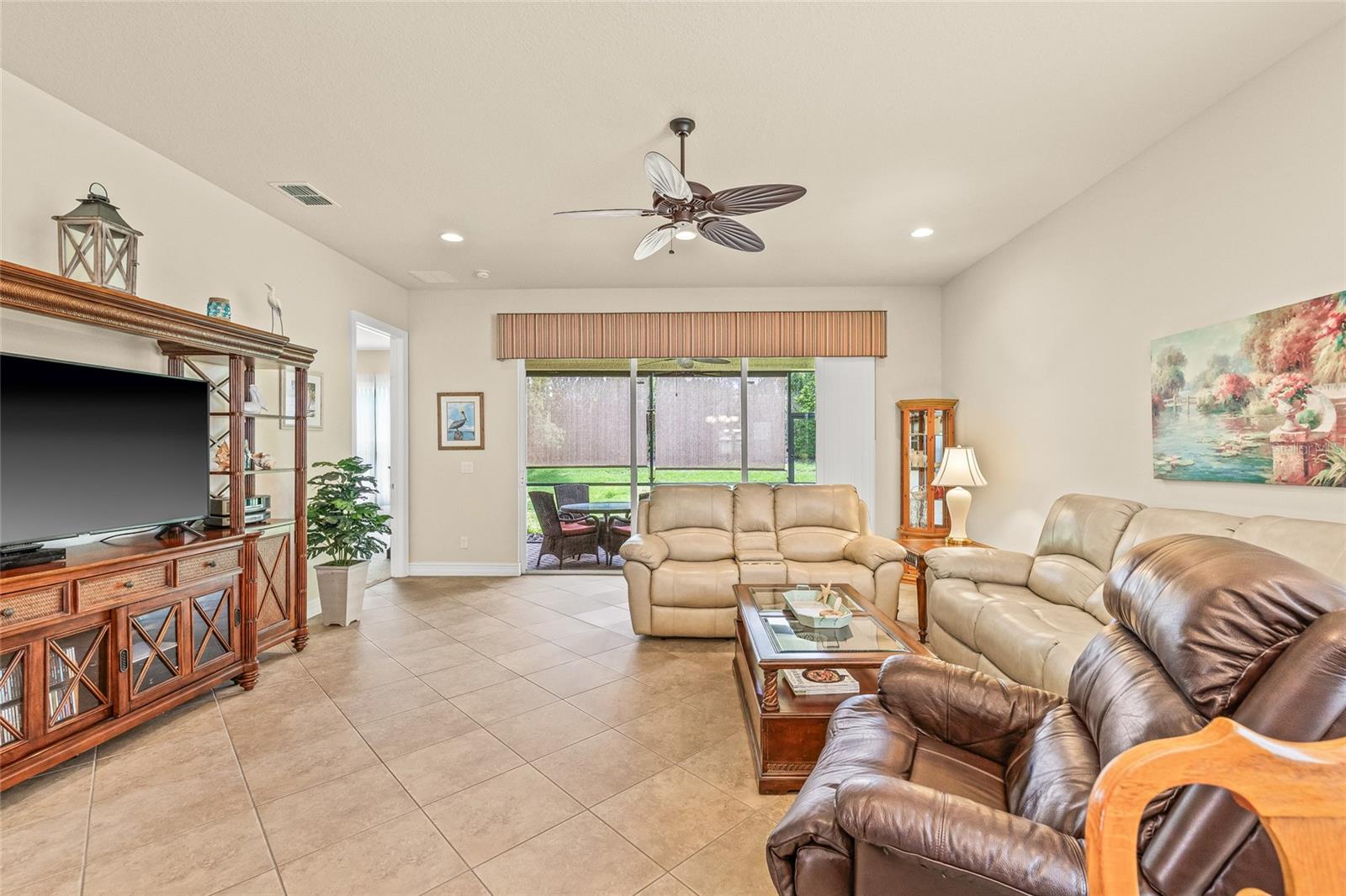 Living Room to Large Screened in Patio