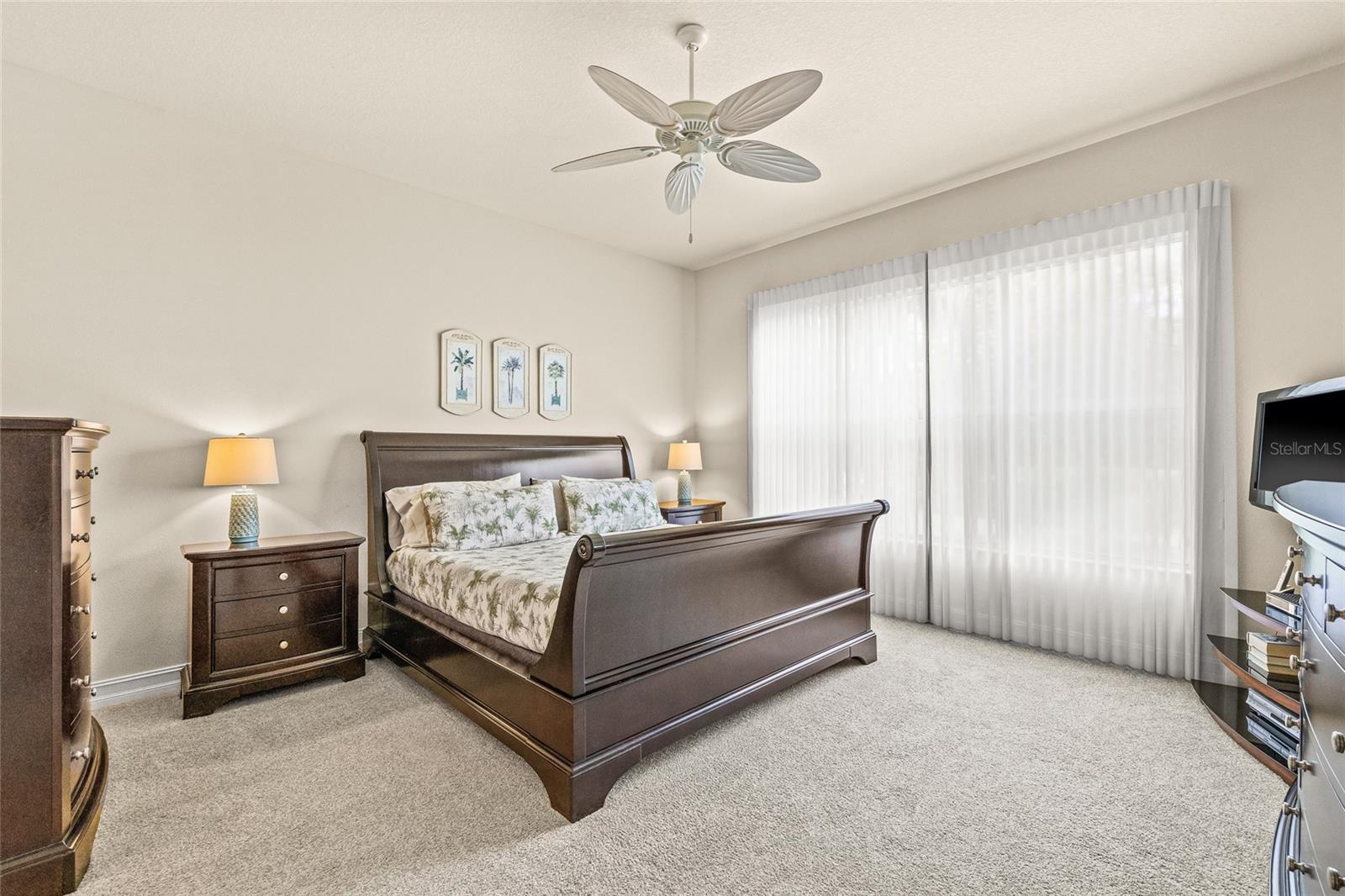 Master Bedroom with Custom Window Treatments