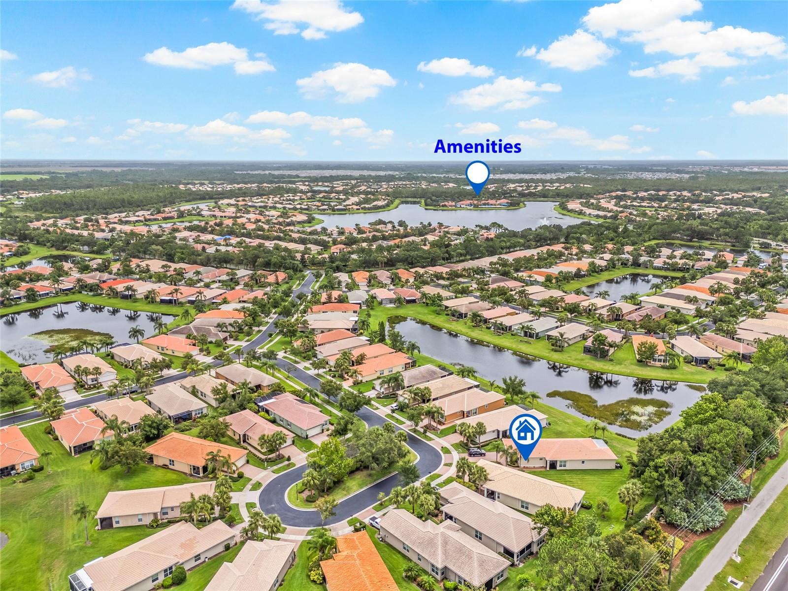 Amenities Show in Drone Shot