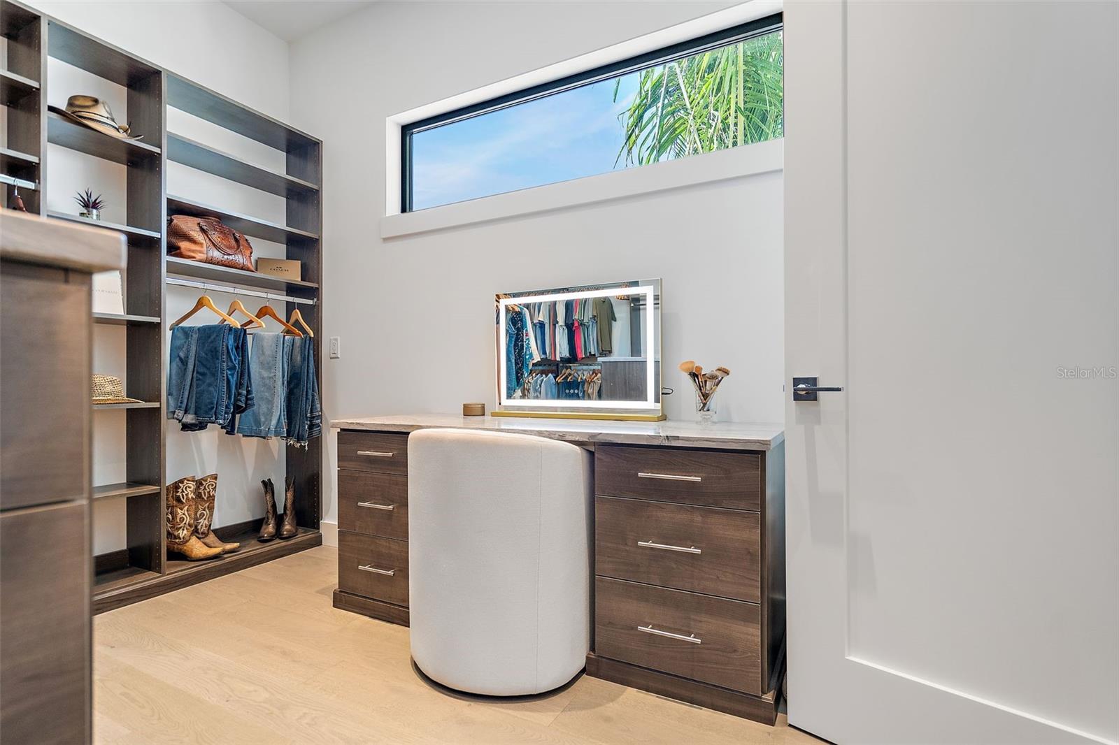 In-closet vanity