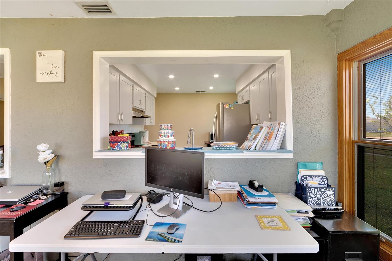 Look through from kichen to office