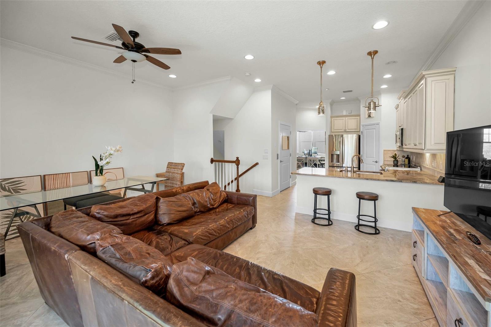 Main level Living Room overlooking the Kitchen