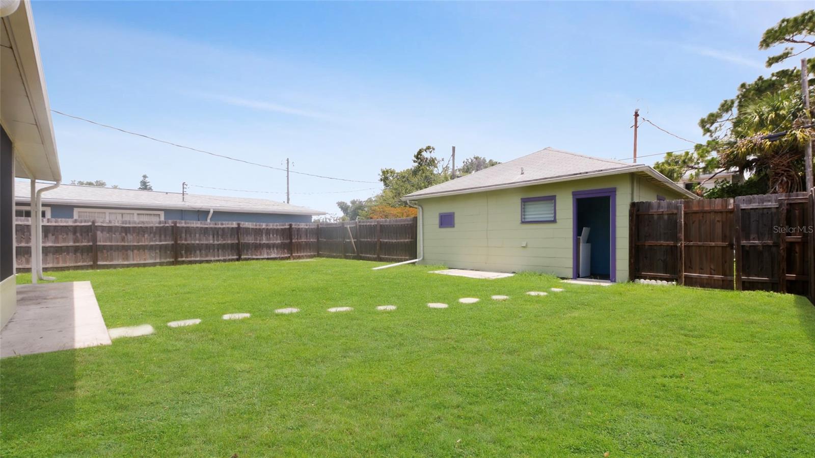 Fenced back yard